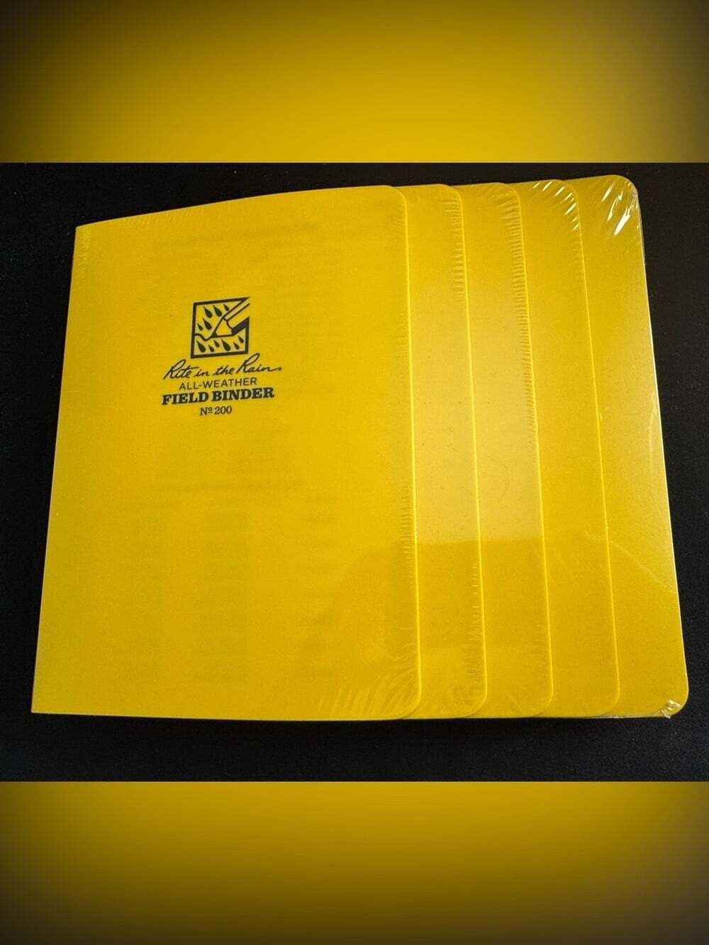 5x Rite in the Rain No. 200 All-Weather Field Ring Binder Yellow Lot Sealed New